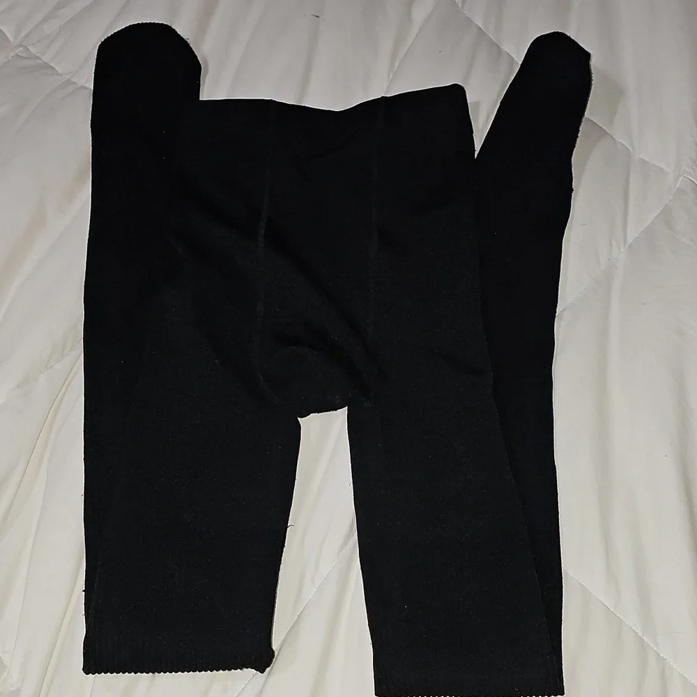 A New Day Womens Sz S/M Black Fleece Lined Sweater Tights!! So Soft!